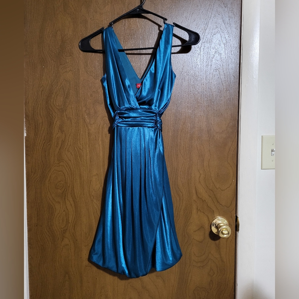 Ruby Rox Teal Satin Dress